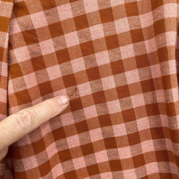 Patagonia Button-Up Long Sleeve Checker Collared Organic Cotton Red Shirt Sz S - Picture 7 of 7